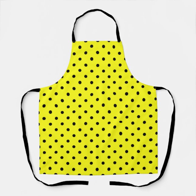 Yellow black polka dot apron (Front)