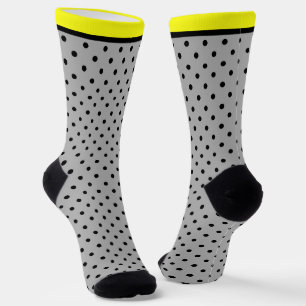 Yellow black polka dot socks