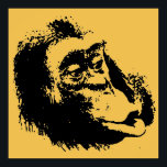 Yellow Black Pop Art Funny Chimpanzee Poster<br><div class="desc">Wild Animal Funny Art - College Pop Art - Wild Animal Computer Images</div>