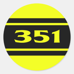 Yellow Black Race Stripes 351 Motor Sticker