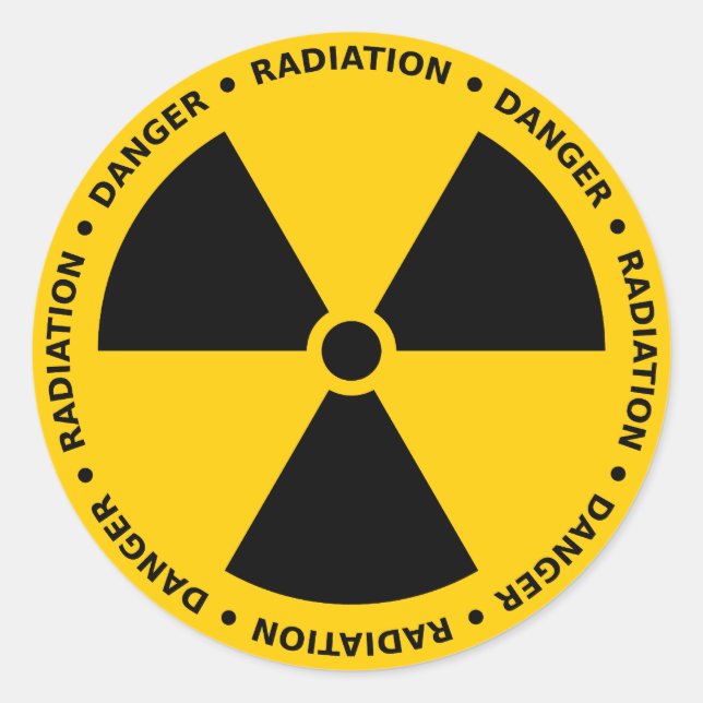 Yellow & Black Radiation Warning Sticker (Front)