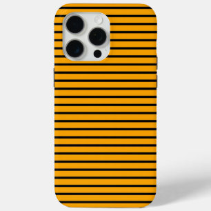 Yellow Black Retro Stripe Pattern iPhone 15 Pro Max Case
