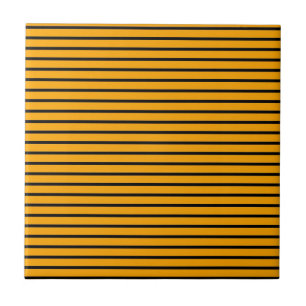 Yellow Black Retro Stripe Pattern Tile