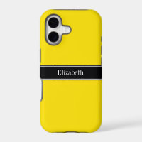 Yellow, Black Ribbon Name Monogram