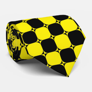 yellow black rounded squares tie