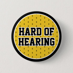 Yellow Black Sport Varsity Hard of Hearing 6 Cm Round Badge