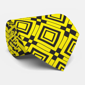 Yellow black square diamond game tie