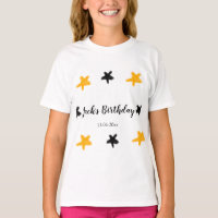 yellow black stars add birthday date name
