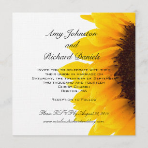 Yellow Black Sunflower Wedding Invitation