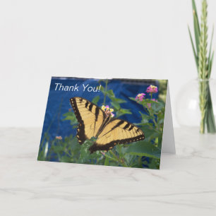 Yellow & black swallowtail butterfly on Thank You Card