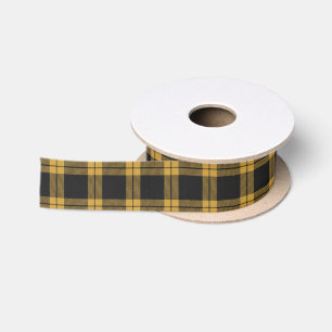 Yellow & Black Tartan Pattern Plaid Satin Ribbon