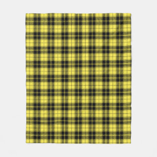 Yellow Black Tartan Plaid Pattern Fleece Blanket