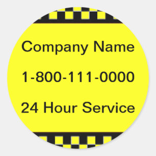 Yellow, Black, Taxi Company Sticker