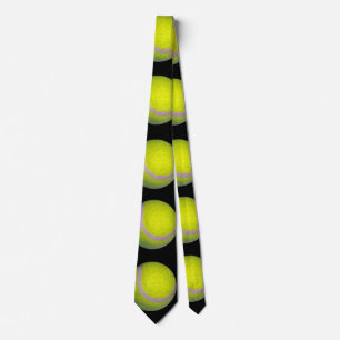 Yellow Black Tennis Ball Pattern, Tie