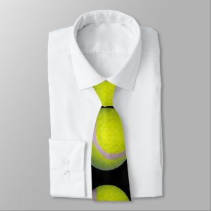 Yellow Black Tennis Ball Pattern, Tie