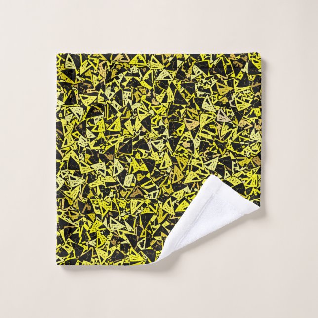 Yellow Black Triangle Pattern Wash Cloth (Wash Cloth)