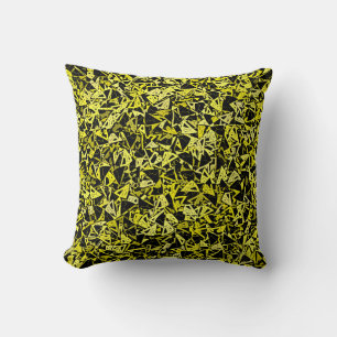 Yellow Black Triangle Seamless Pattern Cushion