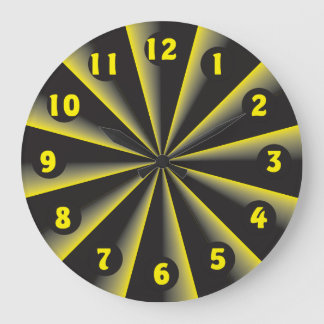 yellow black umbrella large clock