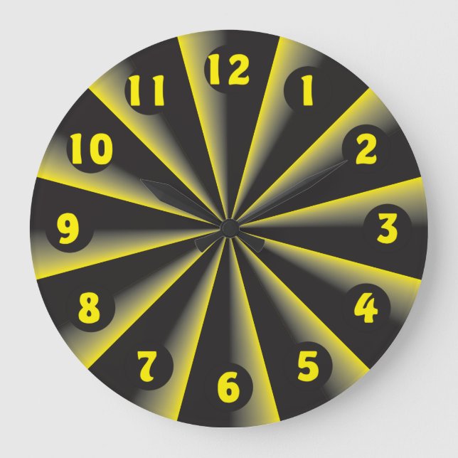 yellow black umbrella large clock (Front)