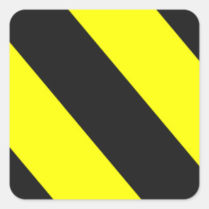 Yellow Black Warning Stripes Square Sticker