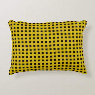 Yellow Black Weave Pattern Decorative Cushion