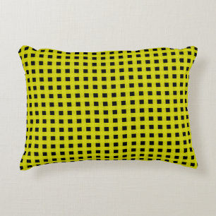 Yellow Black Weave Pattern Decorative Cushion