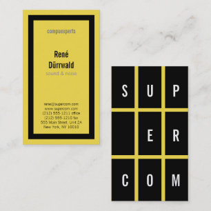 Yellow Black White BOLD Business Card