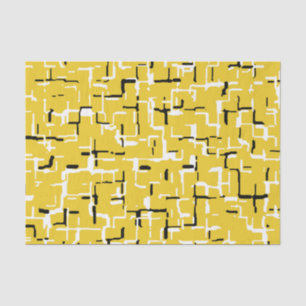 Yellow Black White Modern Pattern Tissue Paper
