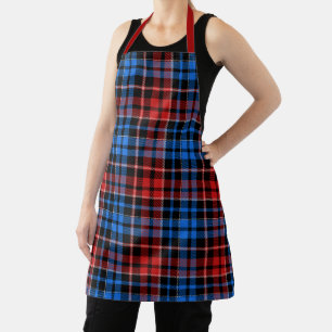 Yellow Black White Plaid Tartan Pattern Design  Apron