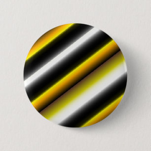 Yellow Black White Rainbow Stripes 6 Cm Round Badge