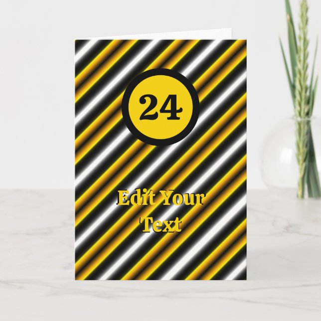Yellow Black White Rainbow Stripes Card (Front)