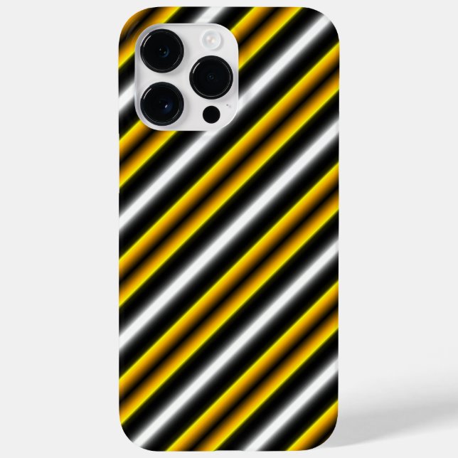 Yellow Black White Rainbow Stripes Case-Mate iPhone Case (Back)