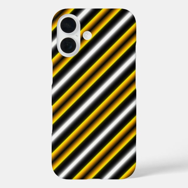 Yellow Black White Rainbow Stripes Case-Mate iPhone Case (Back)