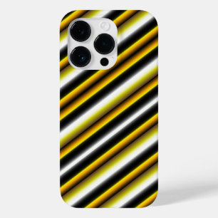 Yellow Black White Rainbow Stripes Case-Mate iPhone 14 Pro Case