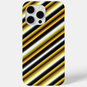 Yellow Black White Rainbow Stripes iPhone 15 Pro Max Case