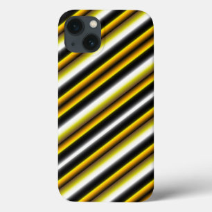 Yellow Black White Rainbow Stripes iPhone 13 Case