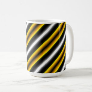 Yellow Black White Rainbow Stripes Coffee Mug