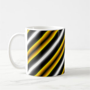 Yellow Black White Rainbow Stripes Coffee Mug