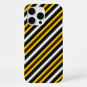 Yellow Black White Rainbow Stripes iPhone 16 Pro Max Case