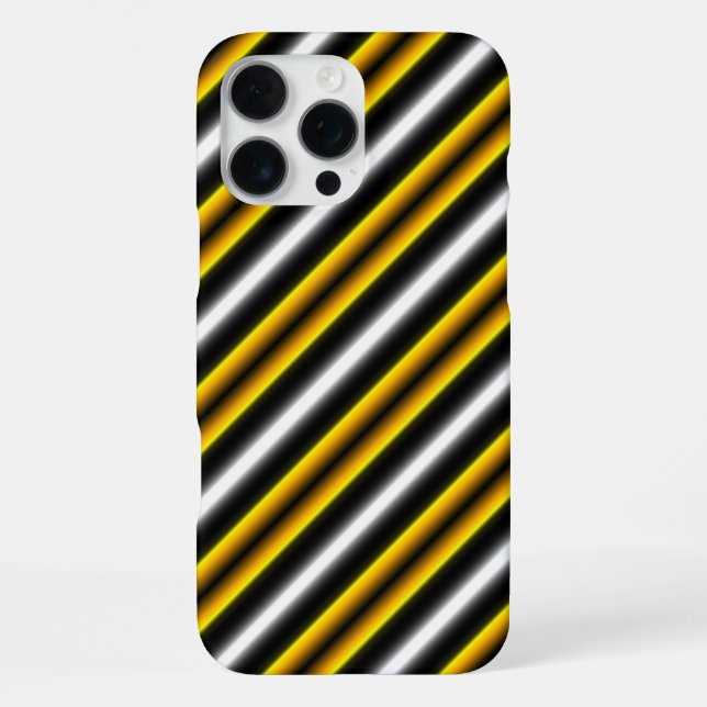 Yellow Black White Rainbow Stripes iPhone Case (Back)
