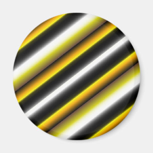 Yellow Black White Rainbow Stripes Magnet