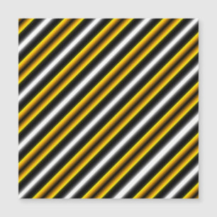 Yellow Black White Rainbow Stripes magnetic card