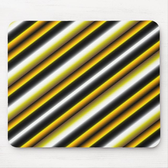 Yellow Black White Rainbow Stripes Mouse Mat (Front)