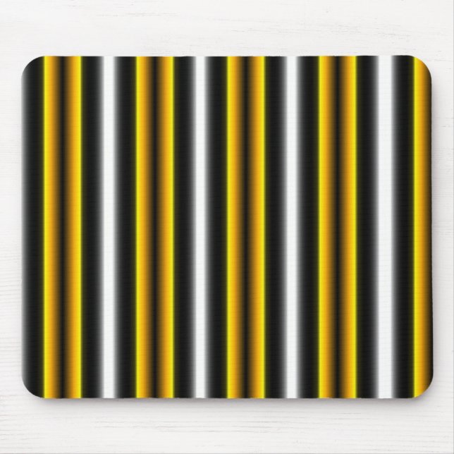 Yellow Black White Rainbow Stripes Mouse Mat (Front)