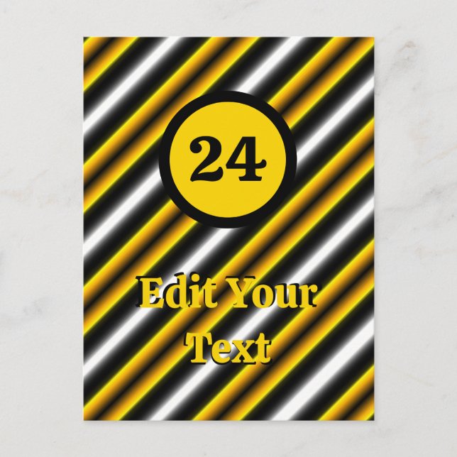 Yellow Black White Rainbow Stripes Postcard (Front)