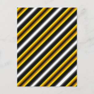 Yellow Black White Rainbow Stripes Postcard