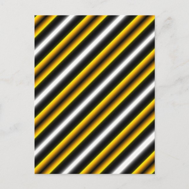 Yellow Black White Rainbow Stripes Postcard (Front)