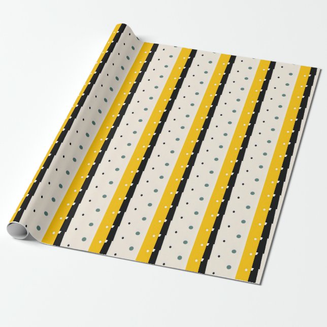 Yellow Black Wrapping Paper (Unrolled)