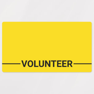 Yellow Blank Volunteer Badge