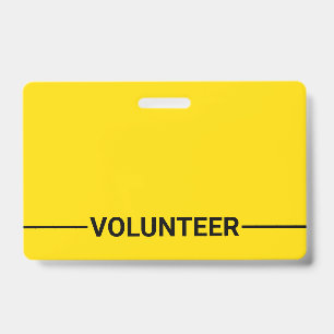 Yellow Blank Volunteer ID Badge